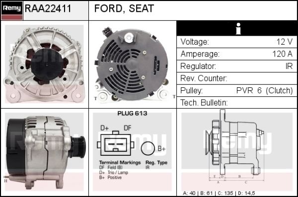 DELCO REMY Generaator RAA22411